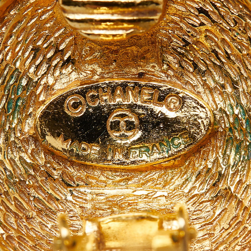 Chanel Matelasse Coco Mark Gold Plated Earrings