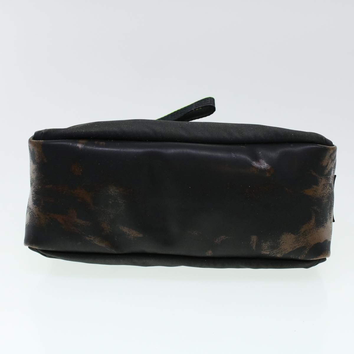 CHANEL Clutch Bag Nylon Black CC Auth bs5031