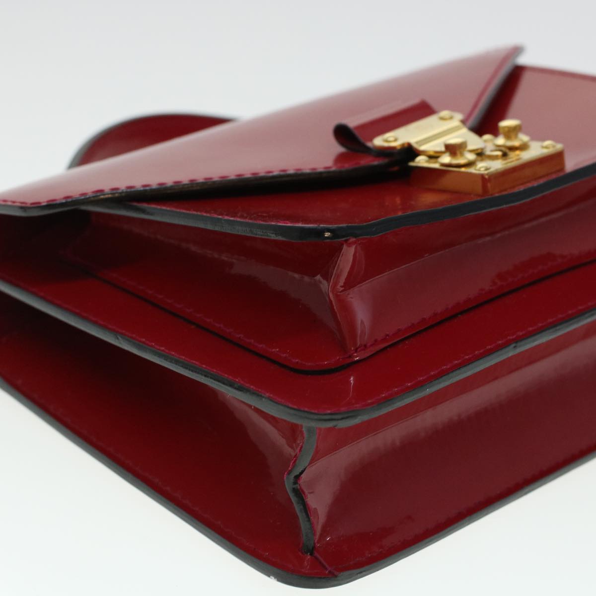LOUIS VUITTON Vernis Monceau BB Hand Bag 2way Red M91579 LV bs5940