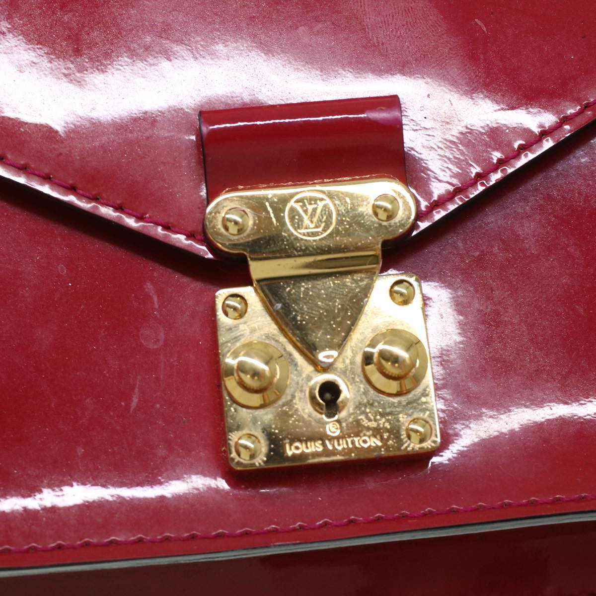 LOUIS VUITTON Vernis Monceau BB Hand Bag 2way Red M91579 LV bs5940