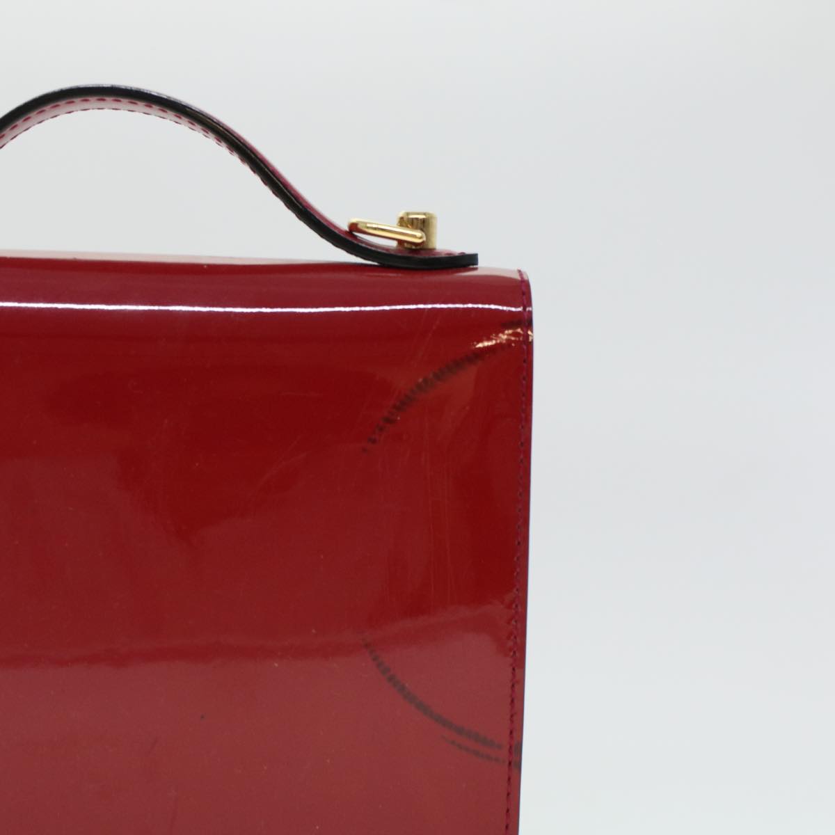 LOUIS VUITTON Vernis Monceau BB Hand Bag 2way Red M91579 LV bs5940