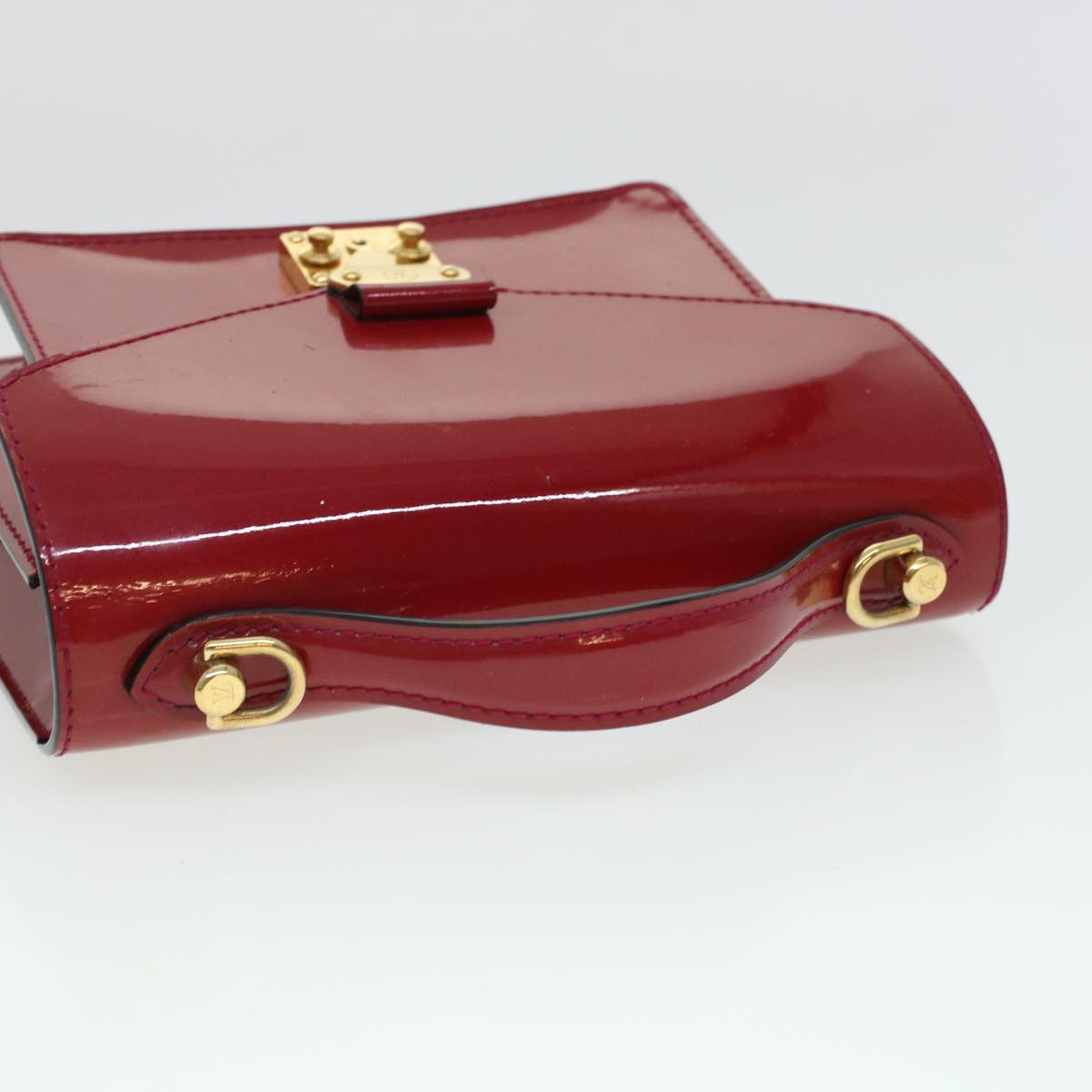 LOUIS VUITTON Vernis Monceau BB Hand Bag 2way Red M91579 LV bs5940