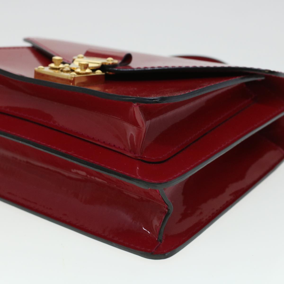 LOUIS VUITTON Vernis Monceau BB Hand Bag 2way Red M91579 LV bs5940