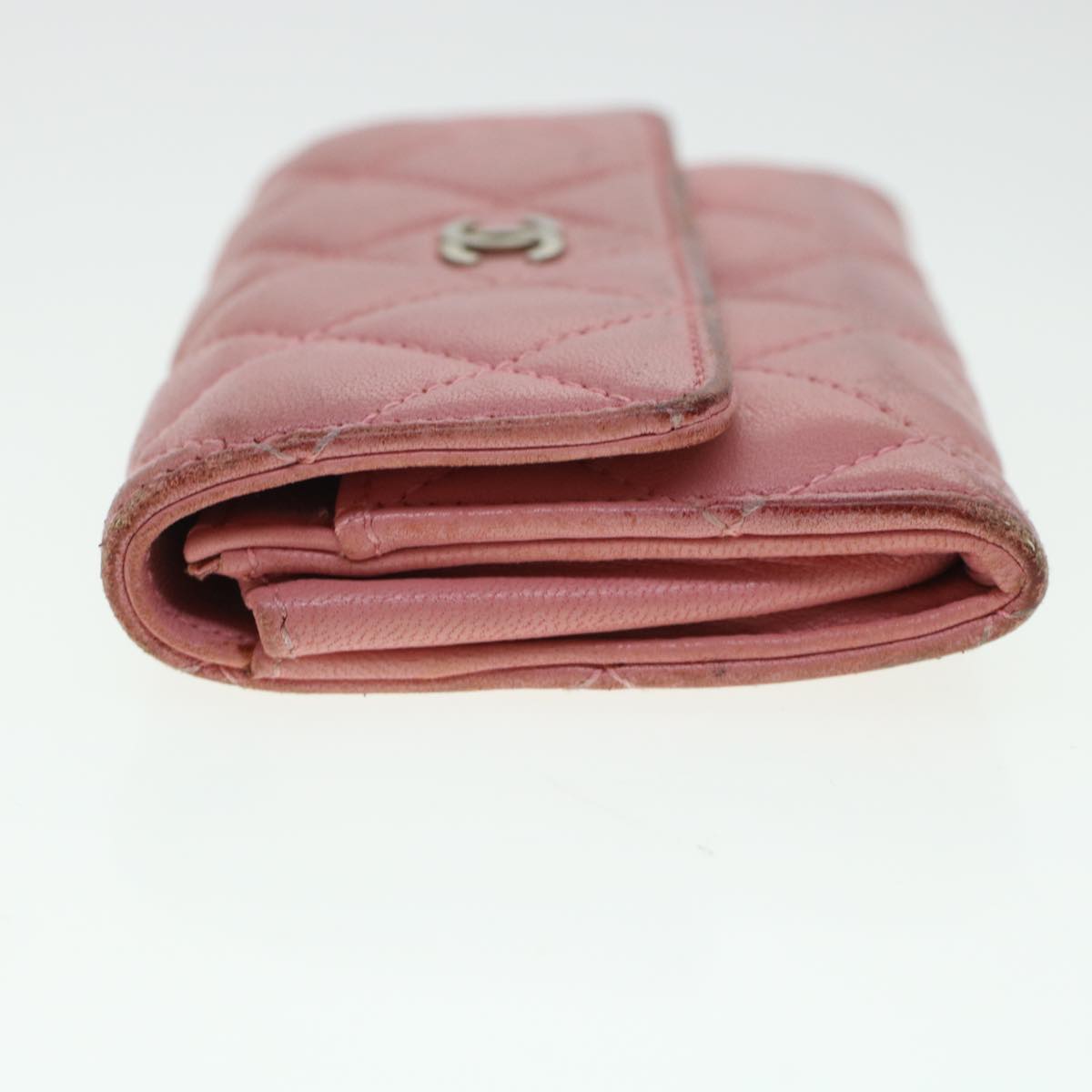 Luxury Chanel Matelasse Coin Purse Lamb Skin Pink CC  bs5967
