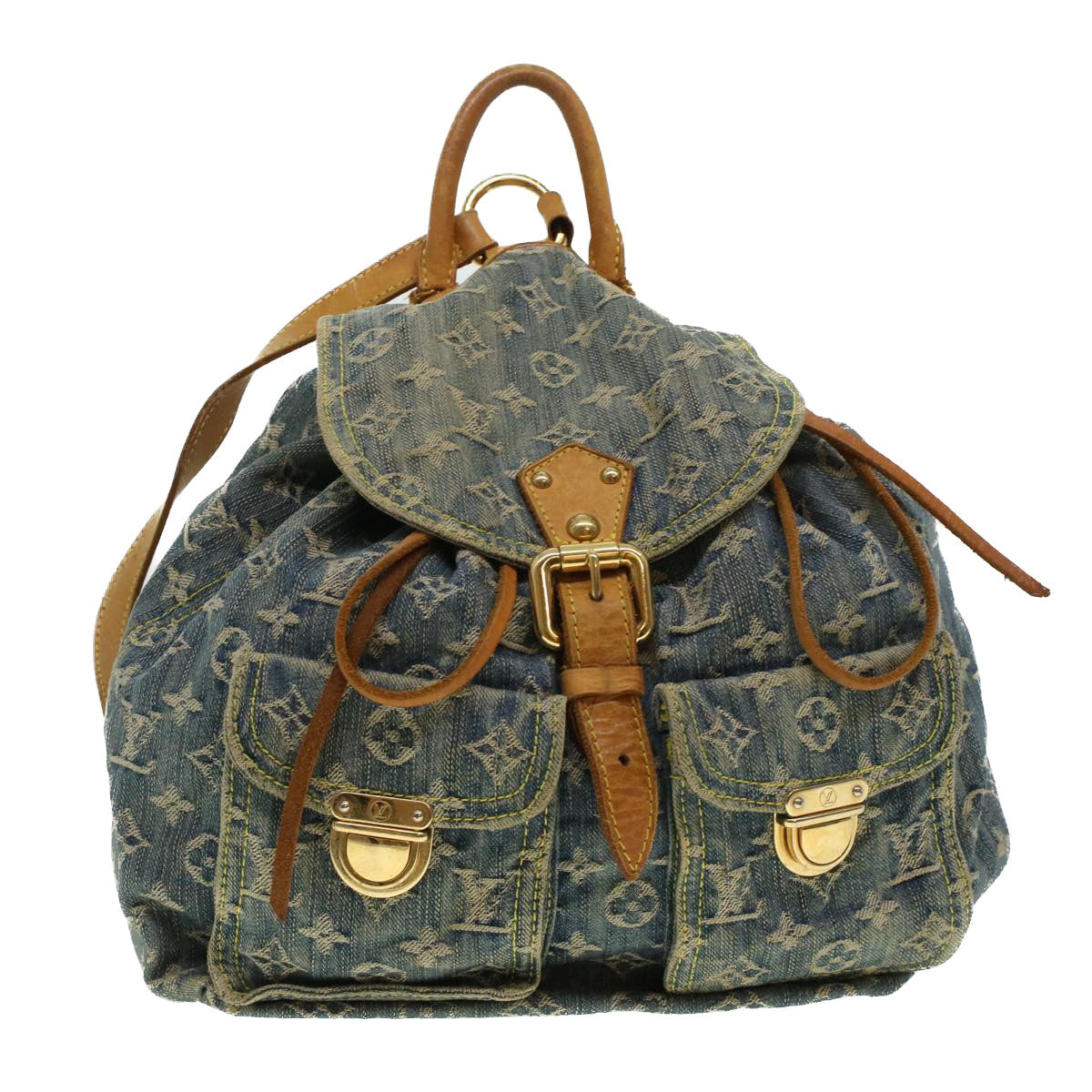 LOUIS VUITTON Monogram Denim Sac A Dos GM Backpack Blue M95056 LV bs6037