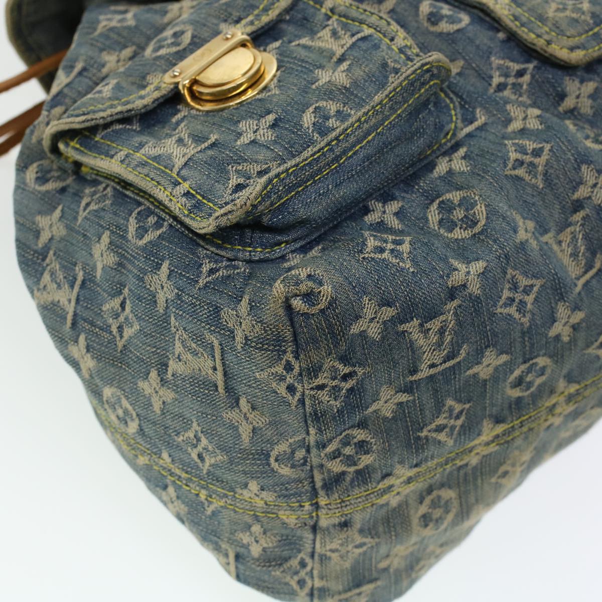 LOUIS VUITTON Monogram Denim Sac A Dos GM Backpack Blue M95056 LV bs6037
