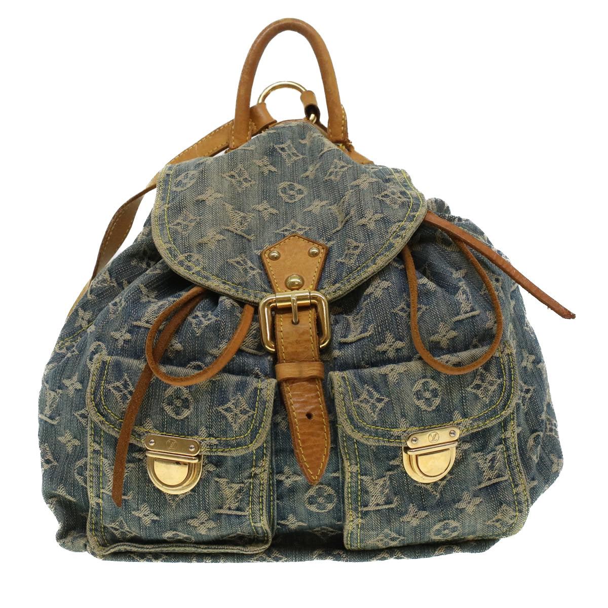 LOUIS VUITTON Monogram Denim Sac A Dos GM Backpack Blue M95056 LV bs6037