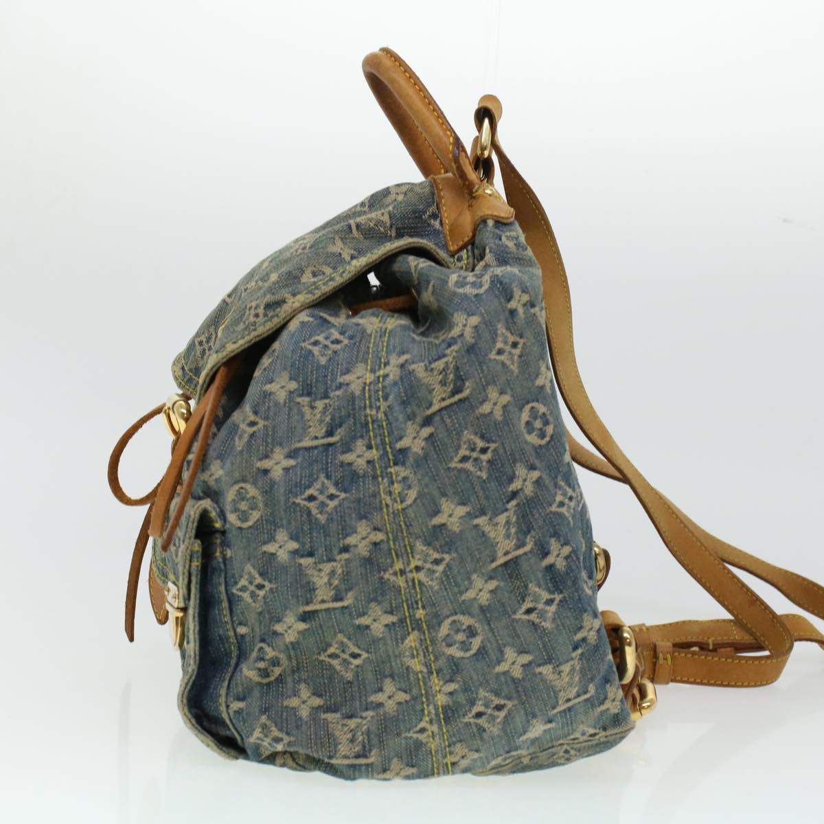 LOUIS VUITTON Monogram Denim Sac A Dos GM Backpack Blue M95056 LV bs6037