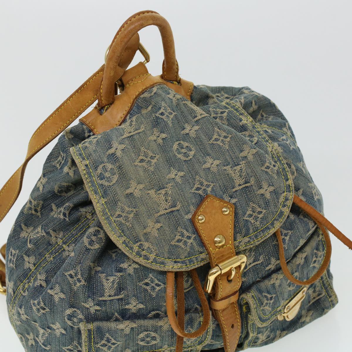 LOUIS VUITTON Monogram Denim Sac A Dos GM Backpack Blue M95056 LV bs6037