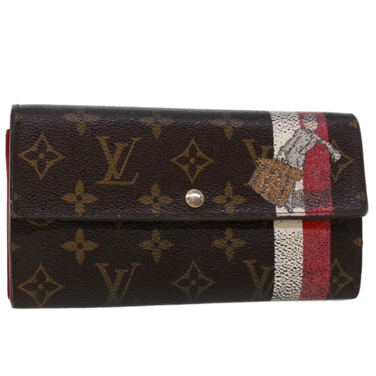 LOUIS VUITTON Monogram Groom Portefeiulle Sarah Long Wallet M60034 bs6106
