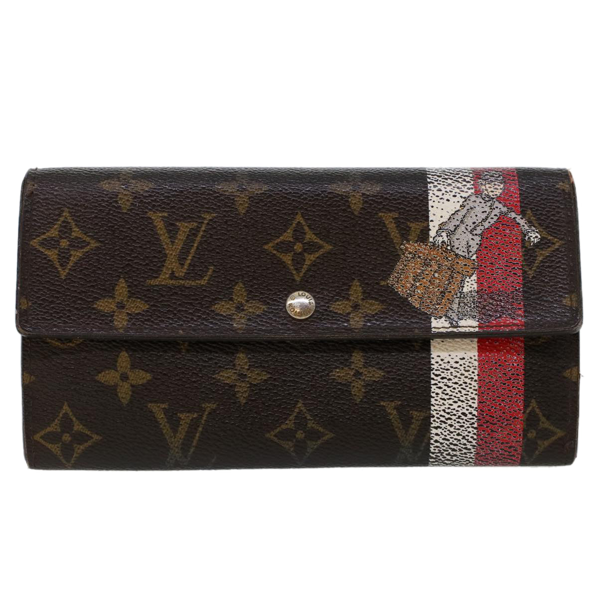 LOUIS VUITTON Monogram Groom Portefeiulle Sarah Long Wallet M60034 bs6106