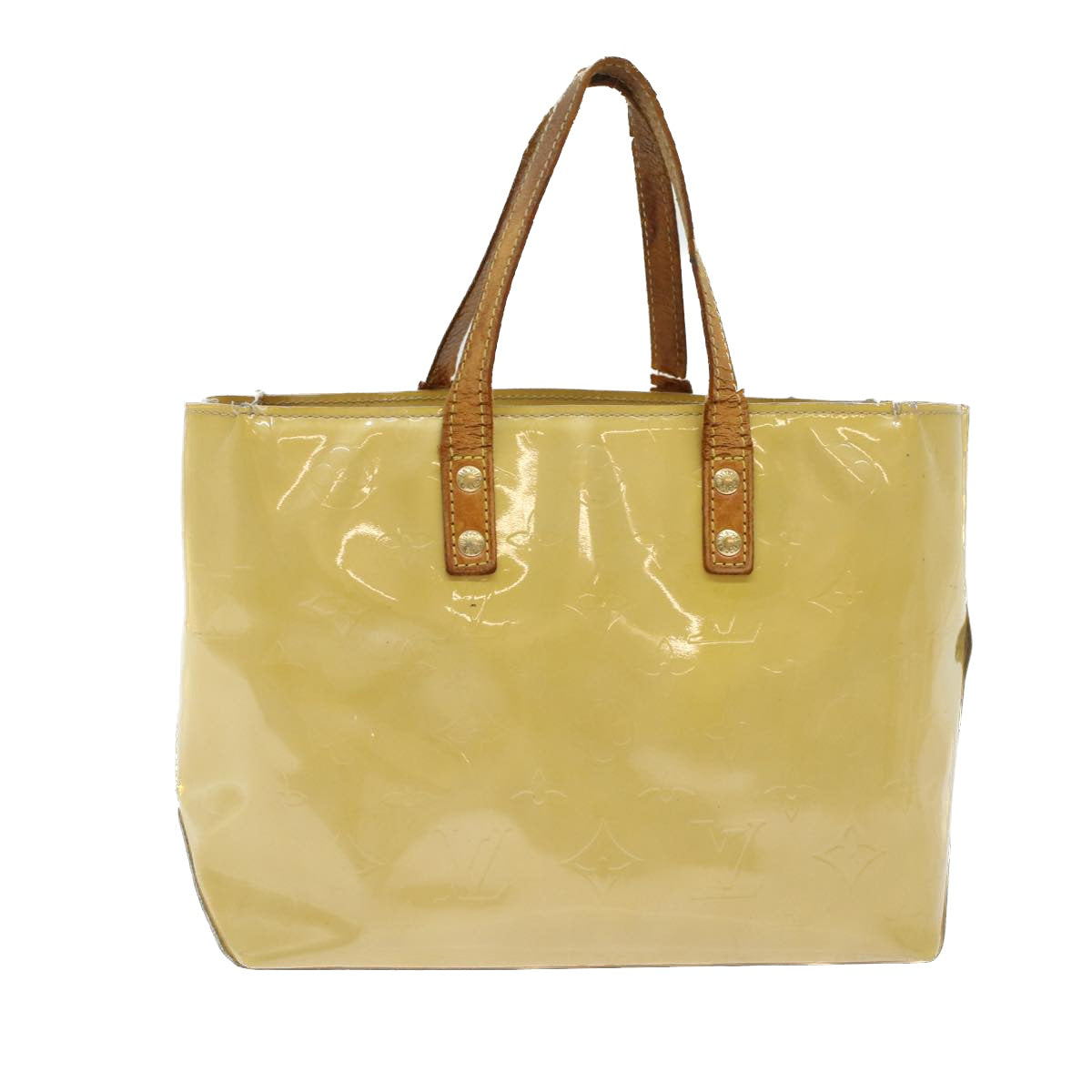 LOUIS VUITTON Monogram Vernis Reade PM Hand Bag Beige M91334 LV bs6213
