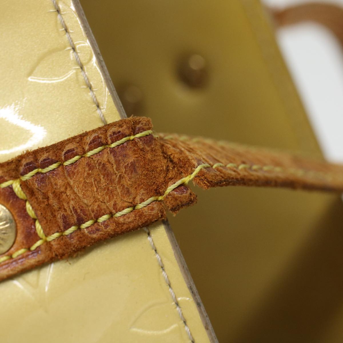 LOUIS VUITTON Monogram Vernis Reade PM Hand Bag Beige M91334 LV bs6213