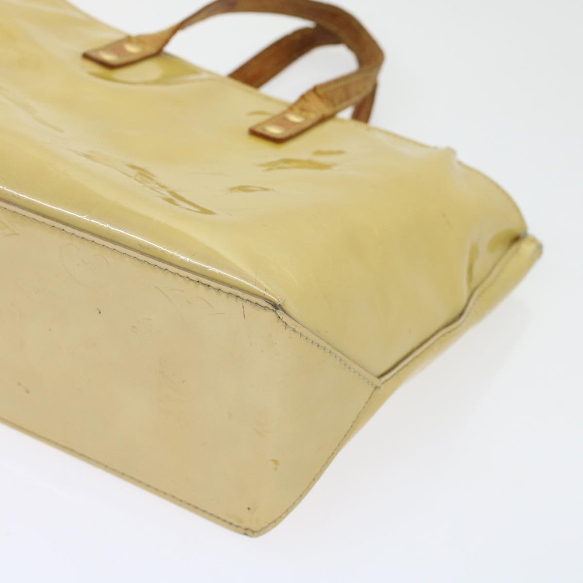 LOUIS VUITTON Monogram Vernis Reade PM Hand Bag Beige M91334 LV bs6213