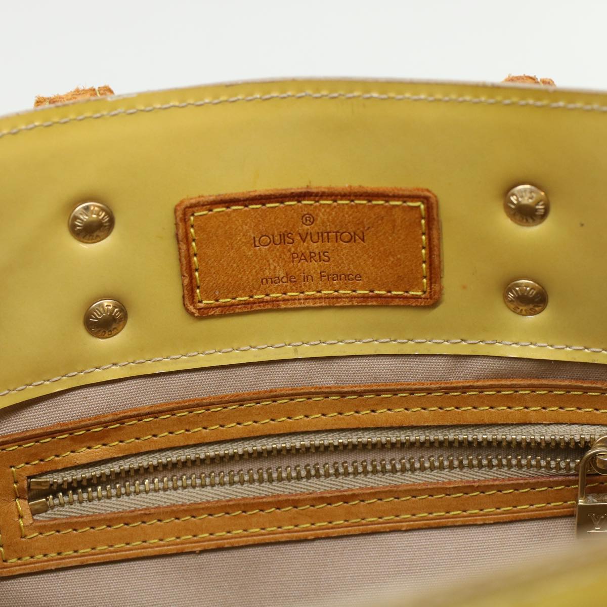 LOUIS VUITTON Monogram Vernis Reade PM Hand Bag Beige M91334 LV bs6213