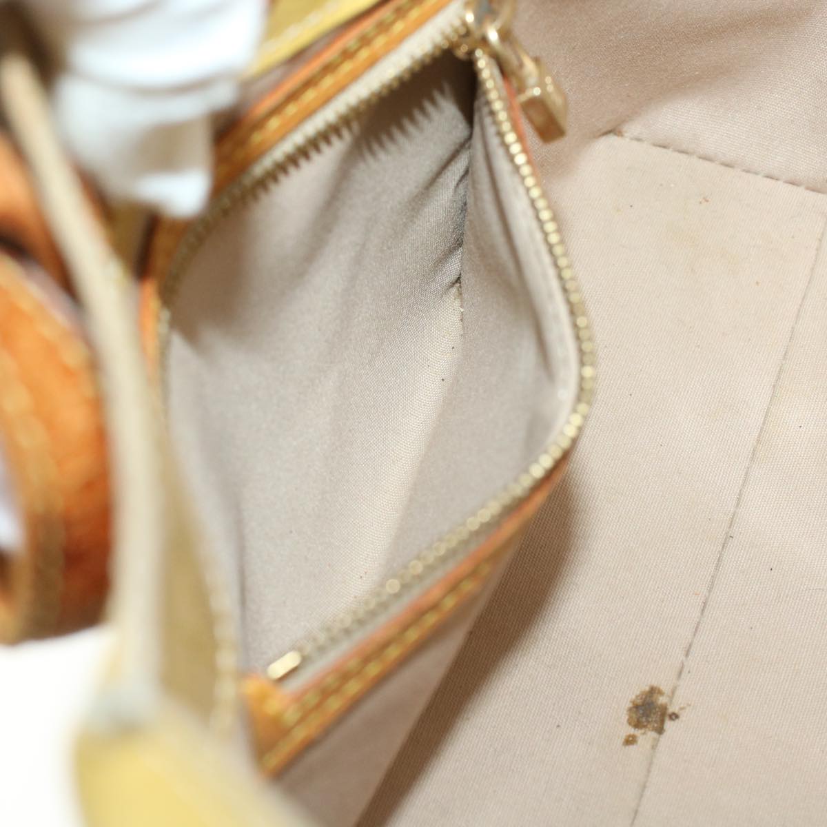 LOUIS VUITTON Monogram Vernis Reade PM Hand Bag Beige M91334 LV bs6213