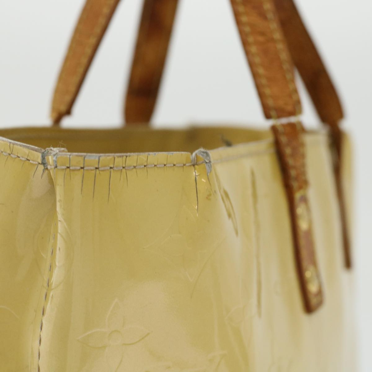 LOUIS VUITTON Monogram Vernis Reade PM Hand Bag Beige M91334 LV bs6213