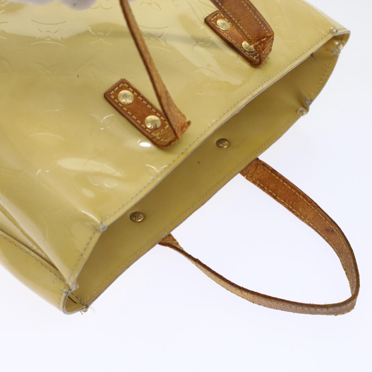 LOUIS VUITTON Monogram Vernis Reade PM Hand Bag Beige M91334 LV bs6213