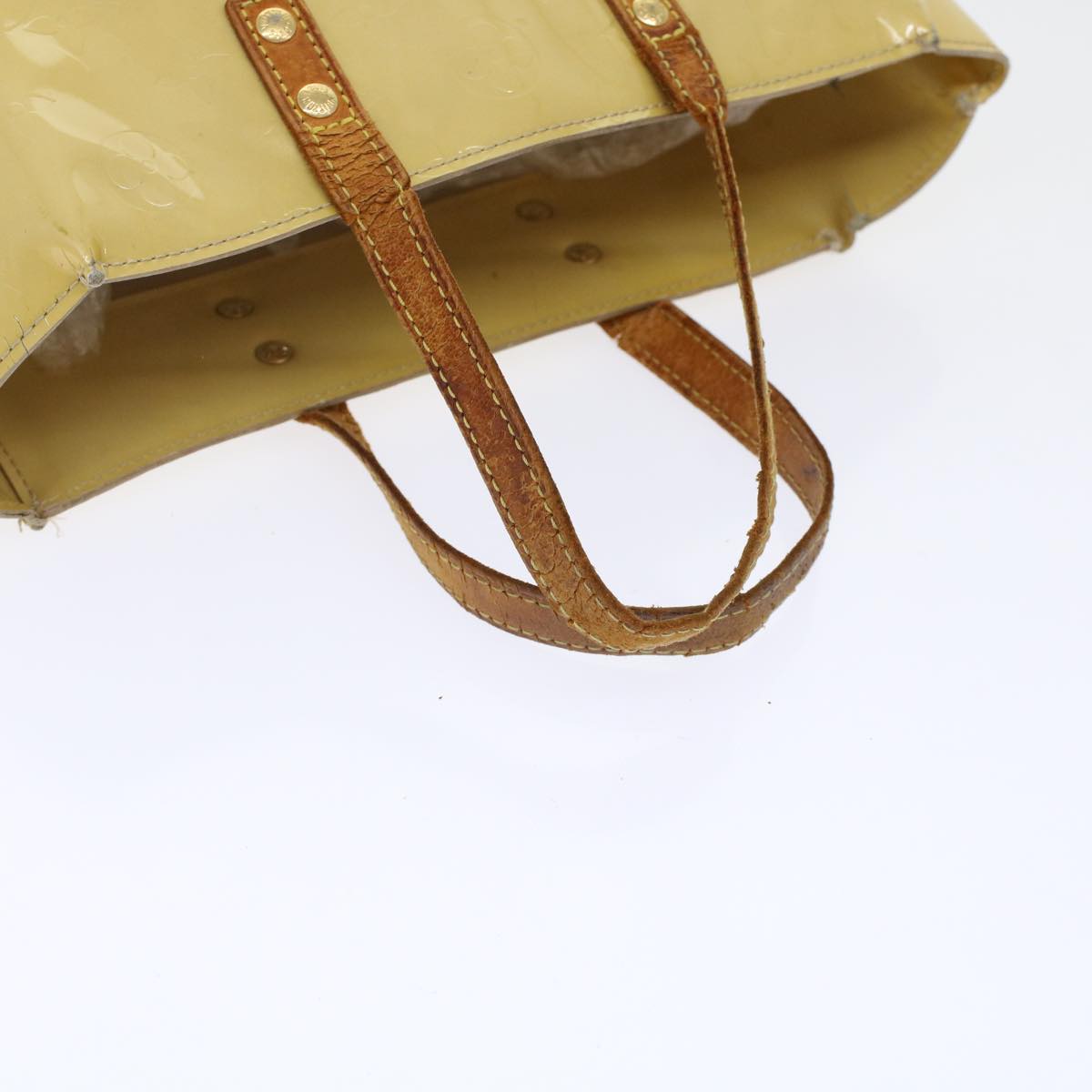 LOUIS VUITTON Monogram Vernis Reade PM Hand Bag Beige M91334 LV bs6213