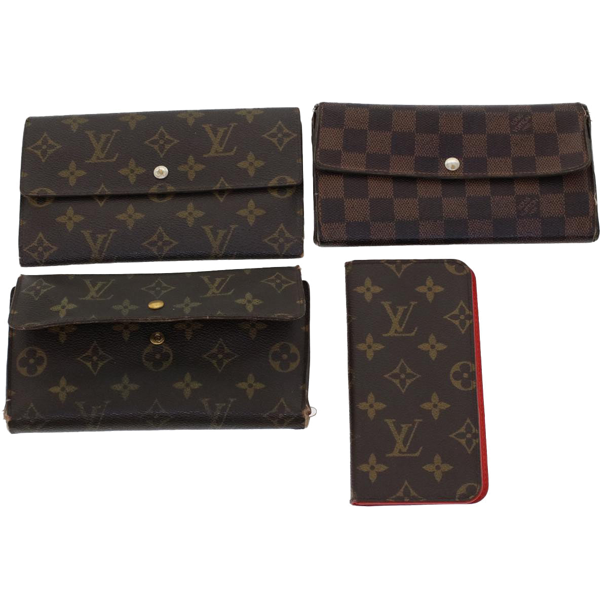 LOUIS VUITTON Monogram Damier Ebene iPhone Case Wallet 4Set LV bs6282
