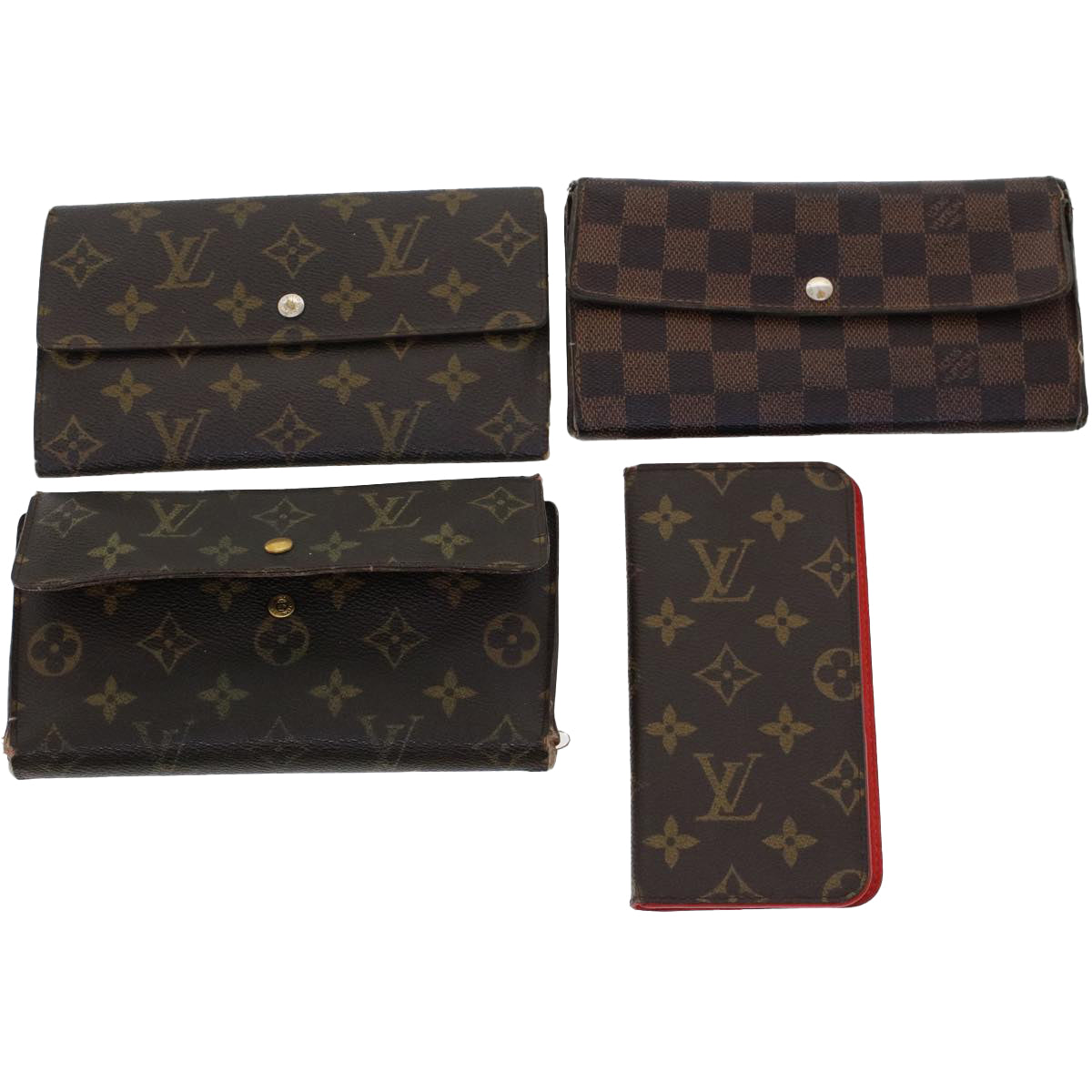 LOUIS VUITTON Monogram Damier Ebene iPhone Case Wallet 4Set LV bs6282