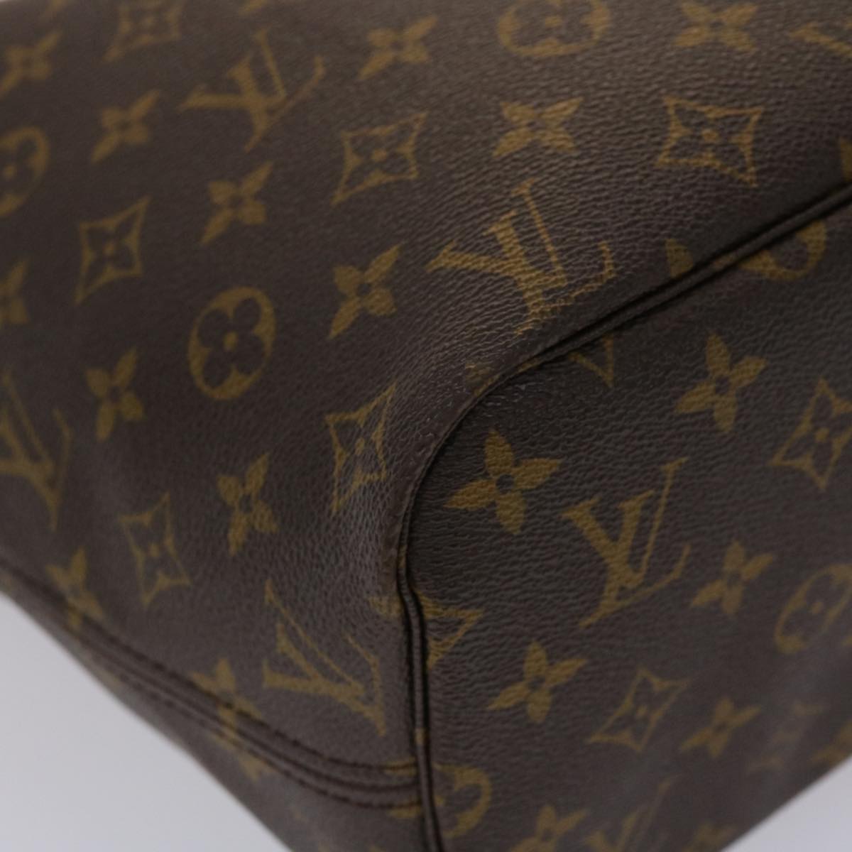 LOUIS VUITTON Monogram Neverfull MM Tote Bag Navy Orange M40156 LV bs6330