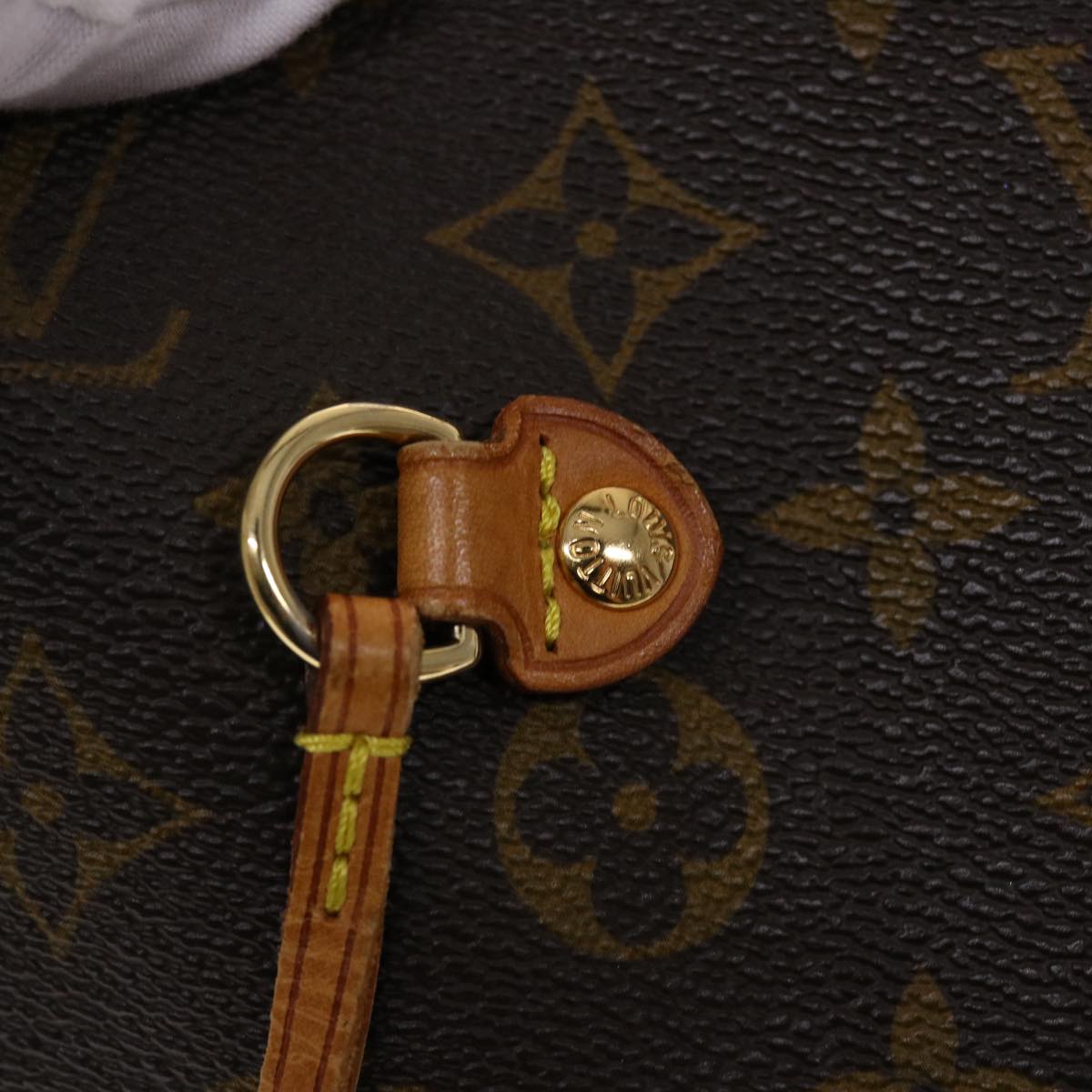 LOUIS VUITTON Monogram Neverfull MM Tote Bag Navy Orange M40156 LV bs6330