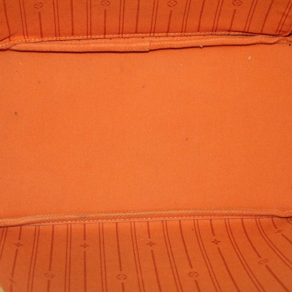 LOUIS VUITTON Monogram Neverfull MM Tote Bag Navy Orange M40156 LV bs6330