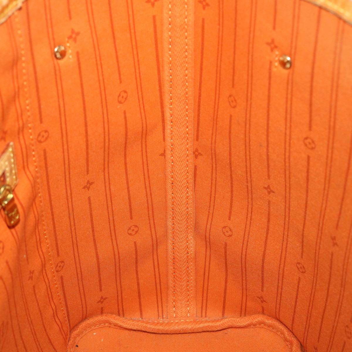 LOUIS VUITTON Monogram Neverfull MM Tote Bag Navy Orange M40156 LV bs6330