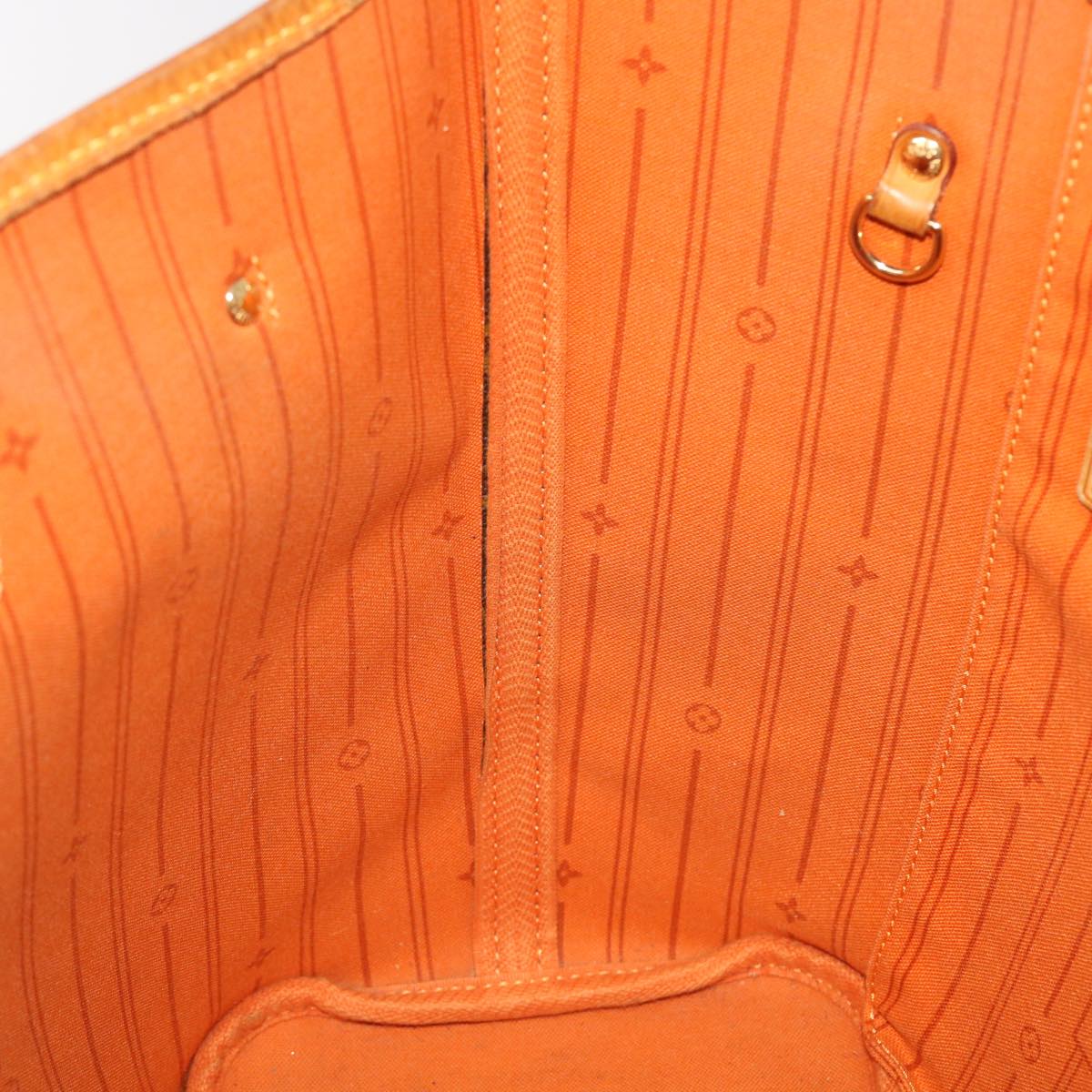 LOUIS VUITTON Monogram Neverfull MM Tote Bag Navy Orange M40156 LV bs6330
