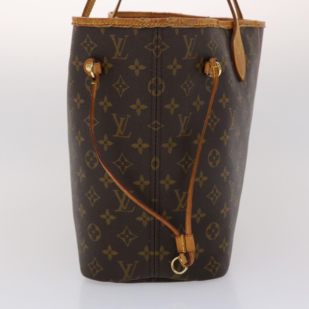 LOUIS VUITTON Monogram Neverfull MM Tote Bag Navy Orange M40156 LV bs6330