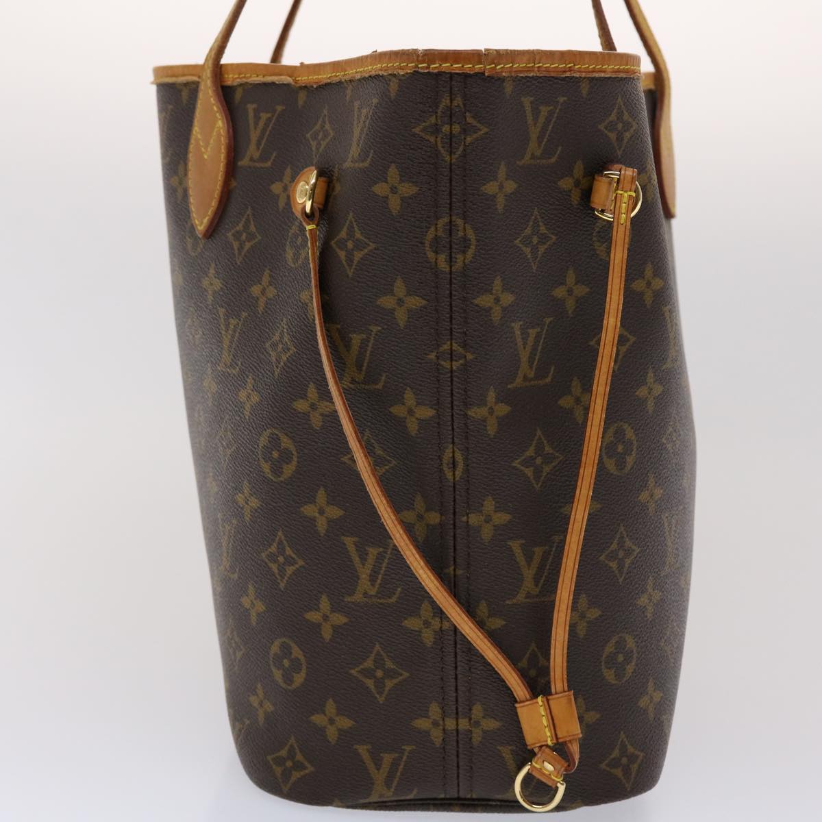 LOUIS VUITTON Monogram Neverfull MM Tote Bag Navy Orange M40156 LV bs6330
