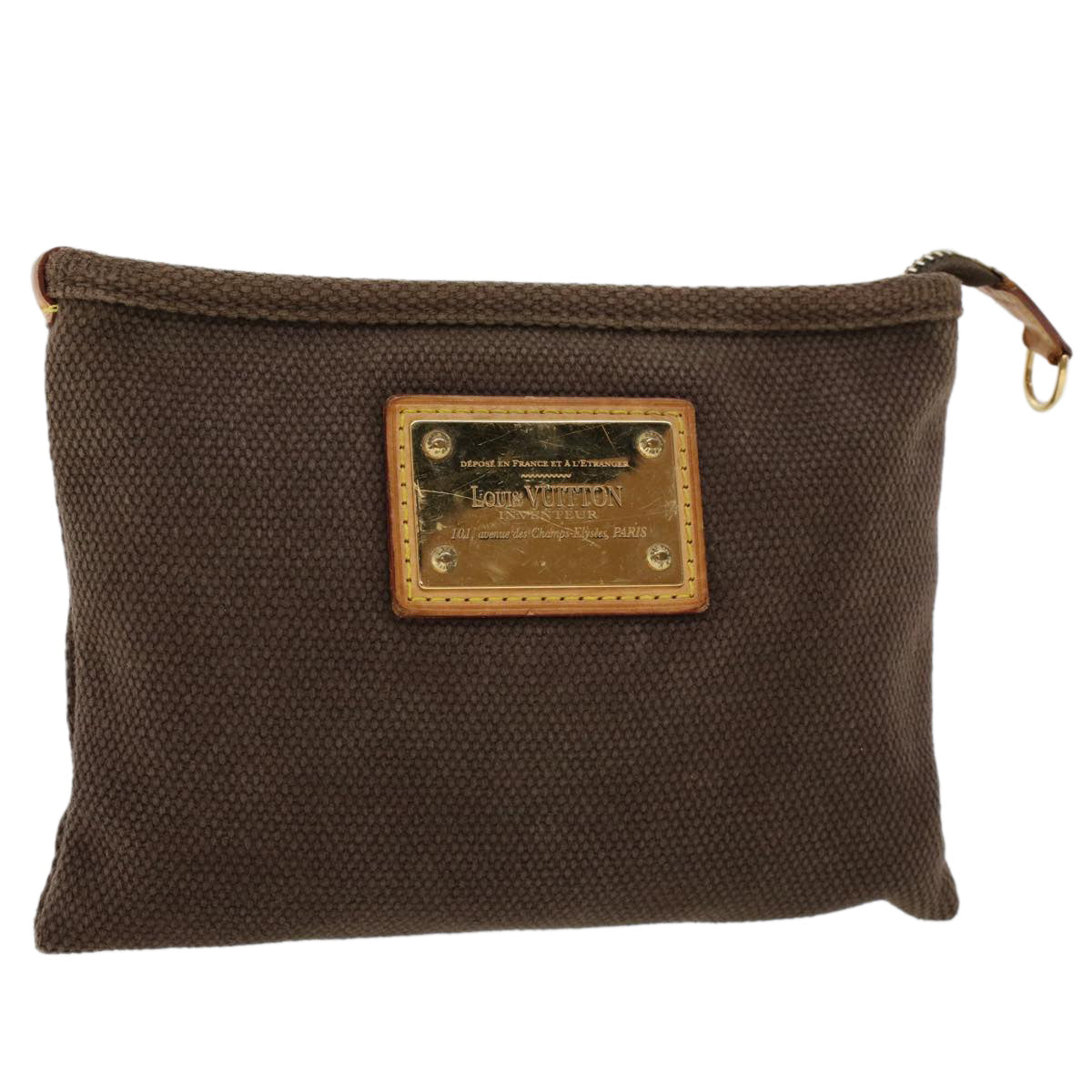 LOUIS VUITTON Antigua Pochette Pratt PM Pouch Brown M40068 LV bs6338