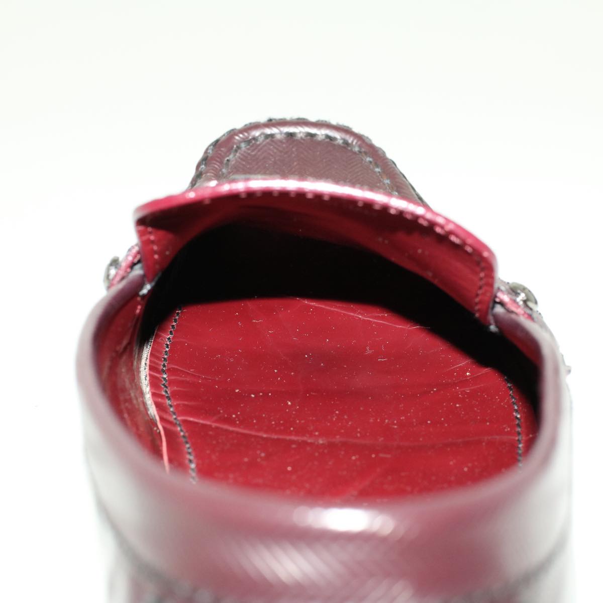 LOUIS VUITTON Loafers Shoes Leather Wine Red LV bs6418