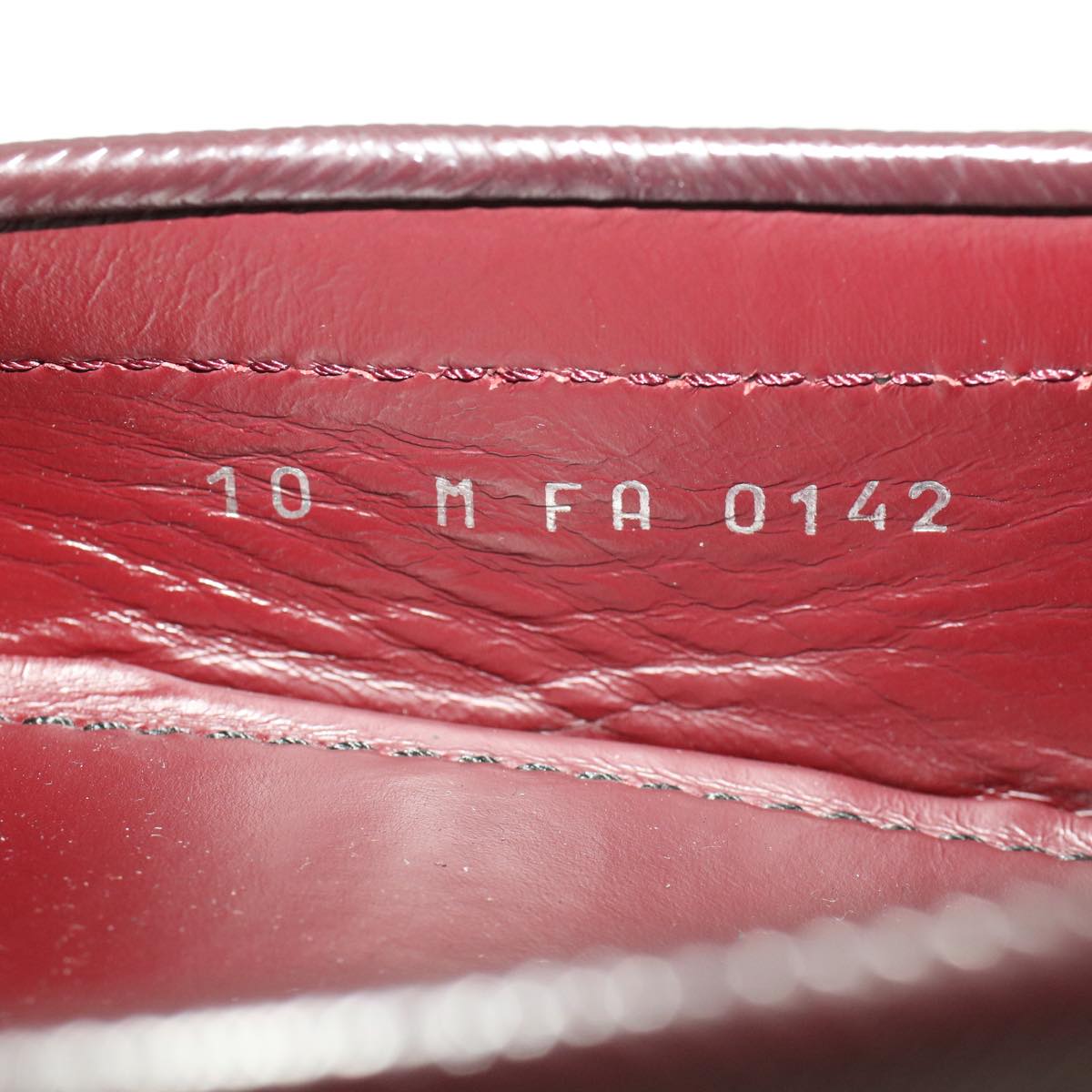 LOUIS VUITTON Loafers Shoes Leather Wine Red LV bs6418