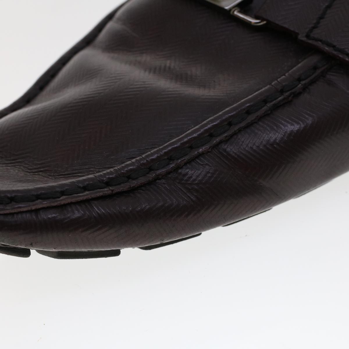 LOUIS VUITTON Loafers Shoes Leather Wine Red LV bs6418