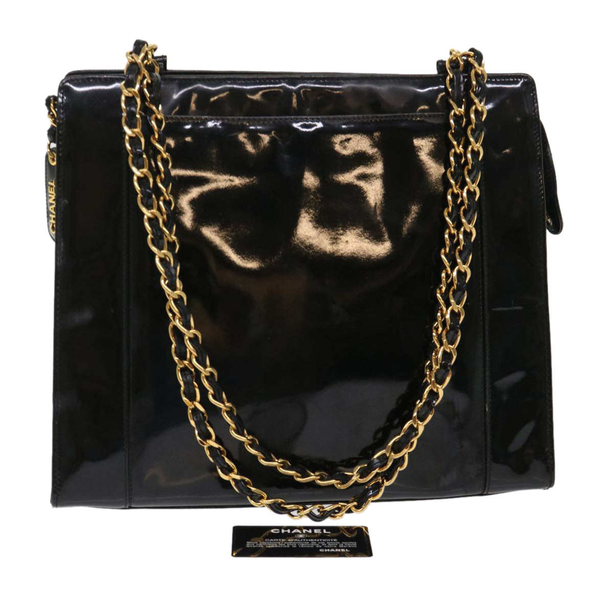 Luxury Chanel Chain Shoulder Bag Patent leather Black CC  bs6435