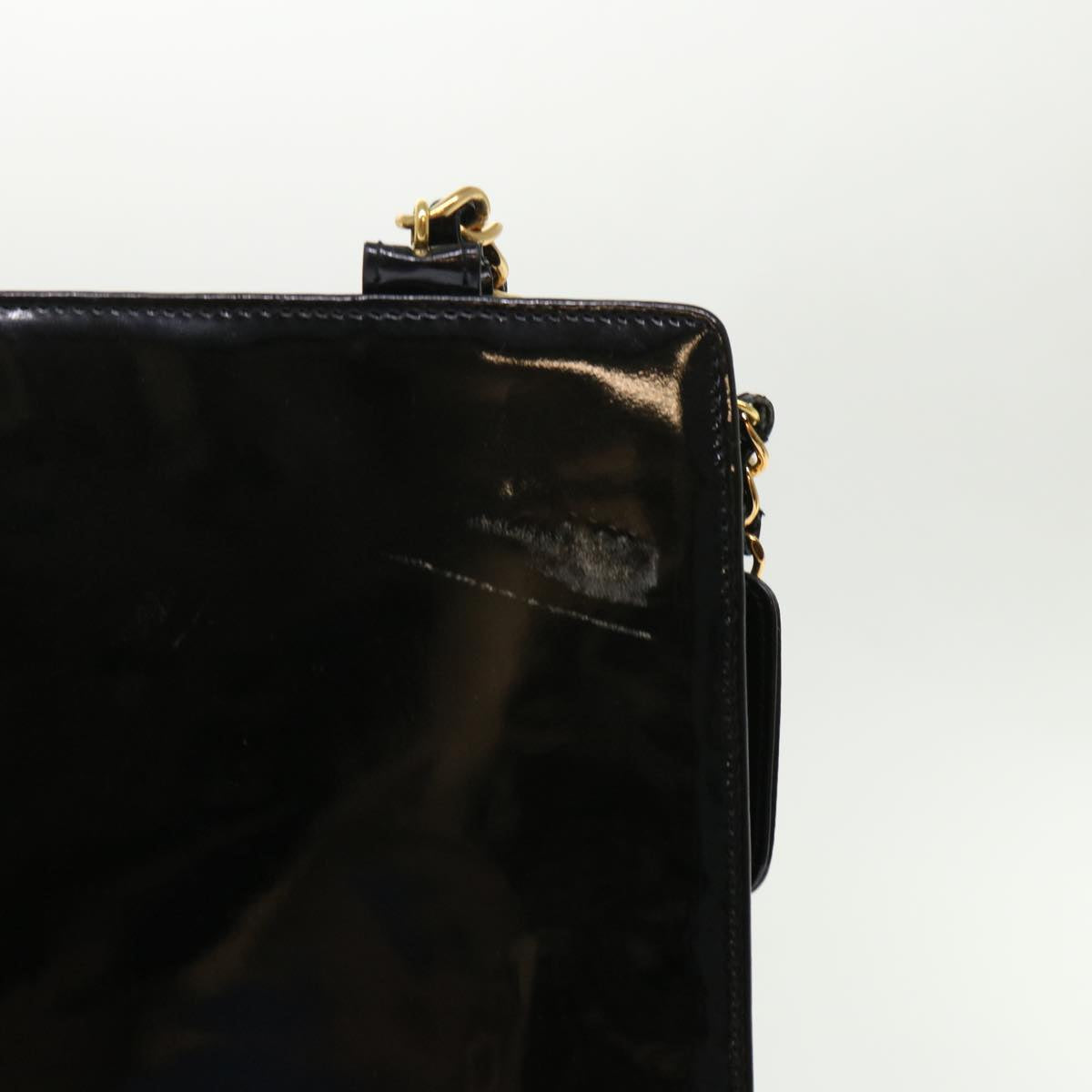 Luxury Chanel Chain Shoulder Bag Patent leather Black CC  bs6435