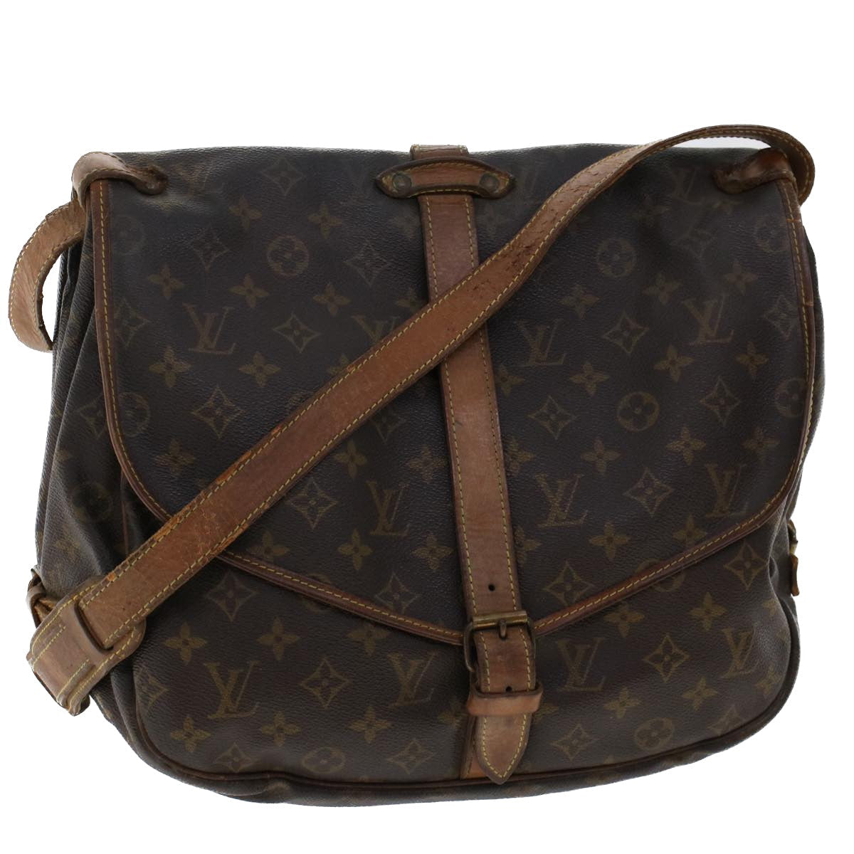 LOUIS VUITTON Monogram Saumur 35 Shoulder Bag M42254 LV bs6440