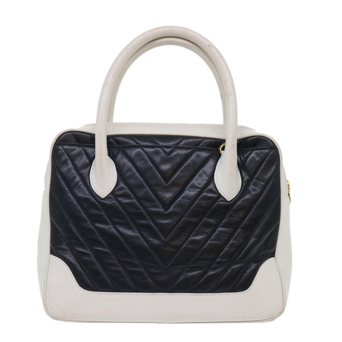 Luxury Chanel V Stitch Hand Bag Lamb Skin White Black CC  bs6661