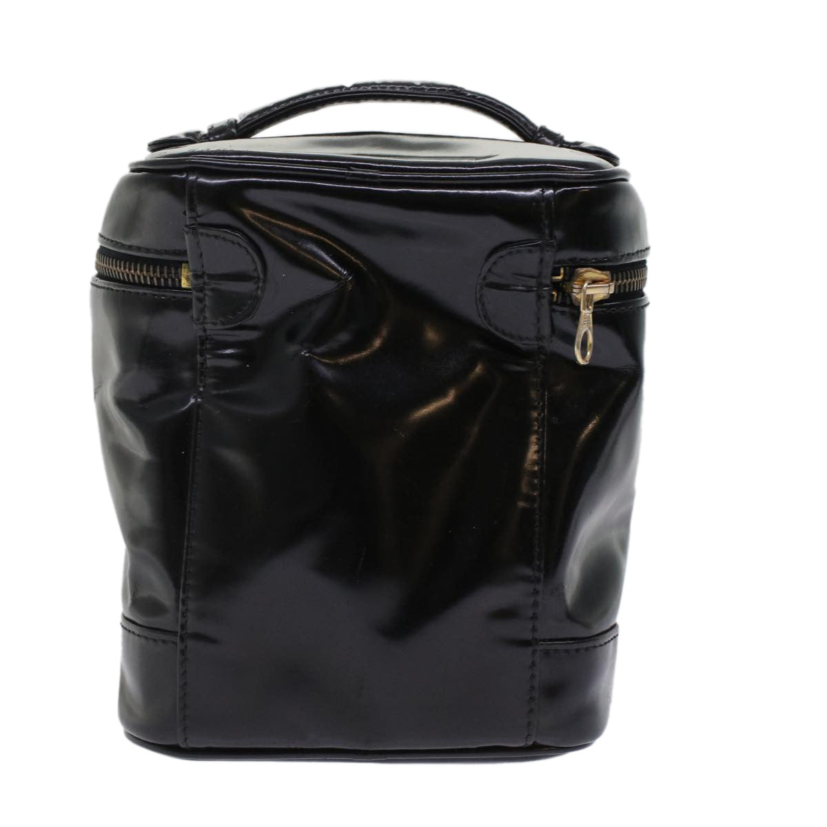 Luxury Chanel Vanity Cosmetic Pouch Patent leather Black CC  bs6857