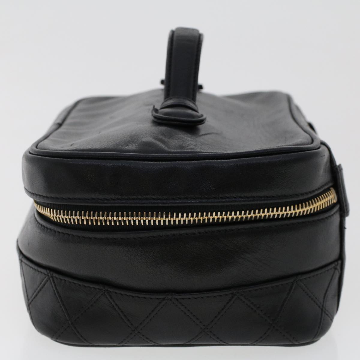 Luxury Chanel Bicolole Vanity Cosmetic Pouch Leather Black CC  bs6921