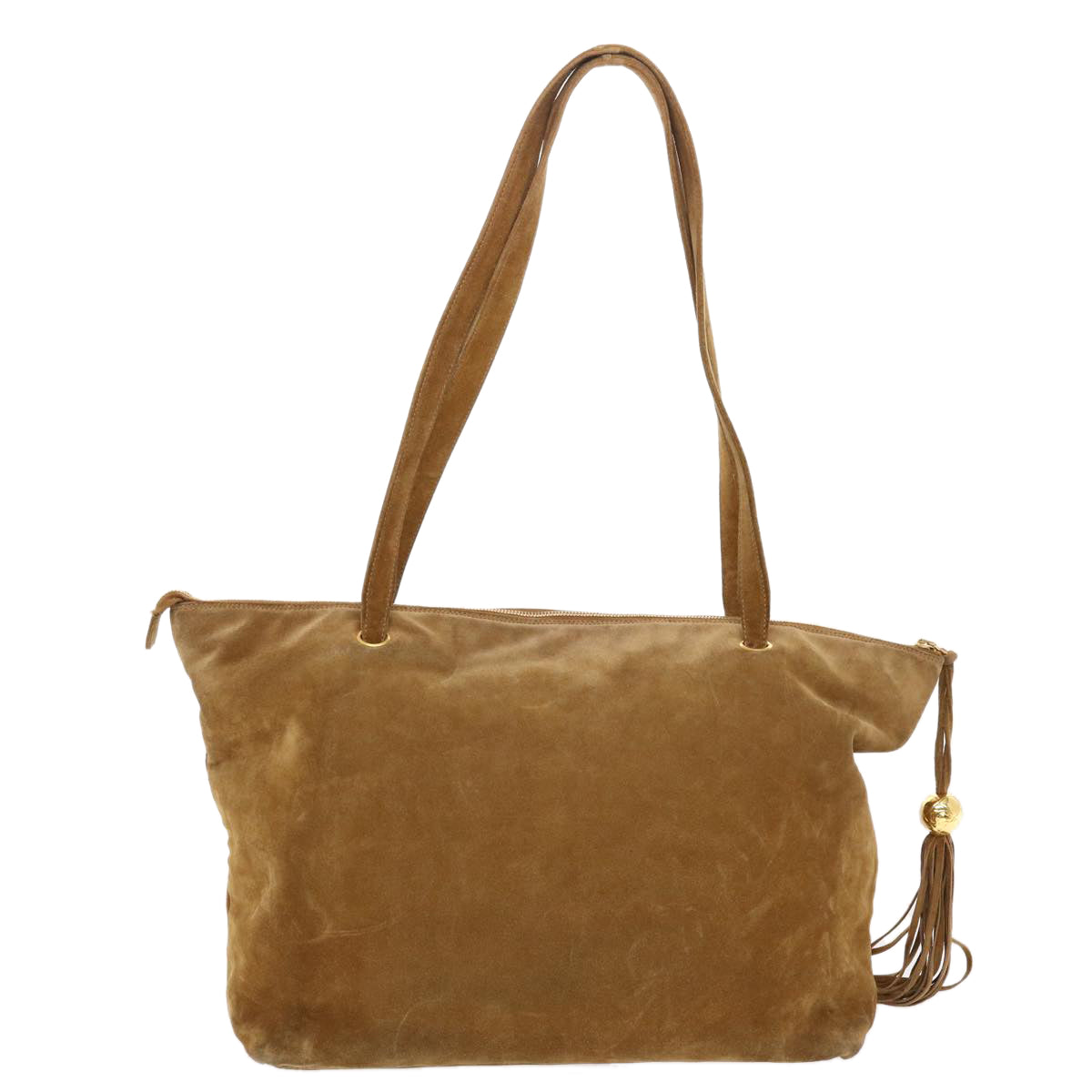 Luxury Chanel Shoulder Bag Suede Brown CC  bs6930