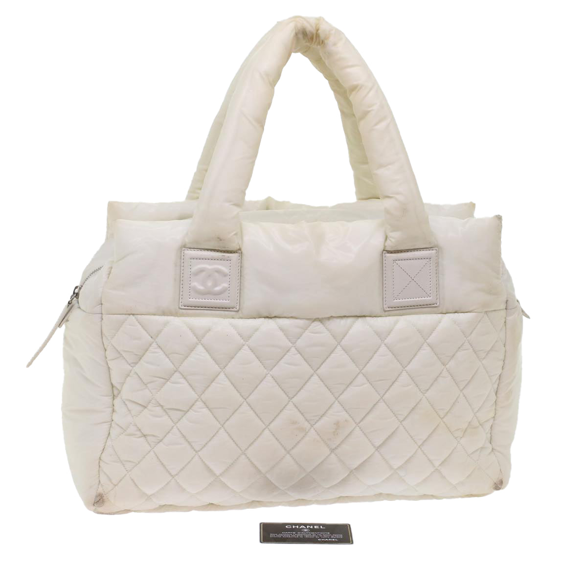 Luxury Chanel Coco Cocoon Hand Bag Patent Leather White CC  bs6942