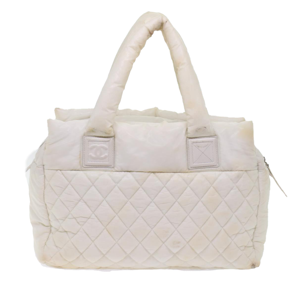 Luxury Chanel Coco Cocoon Hand Bag Patent Leather White CC  bs6942