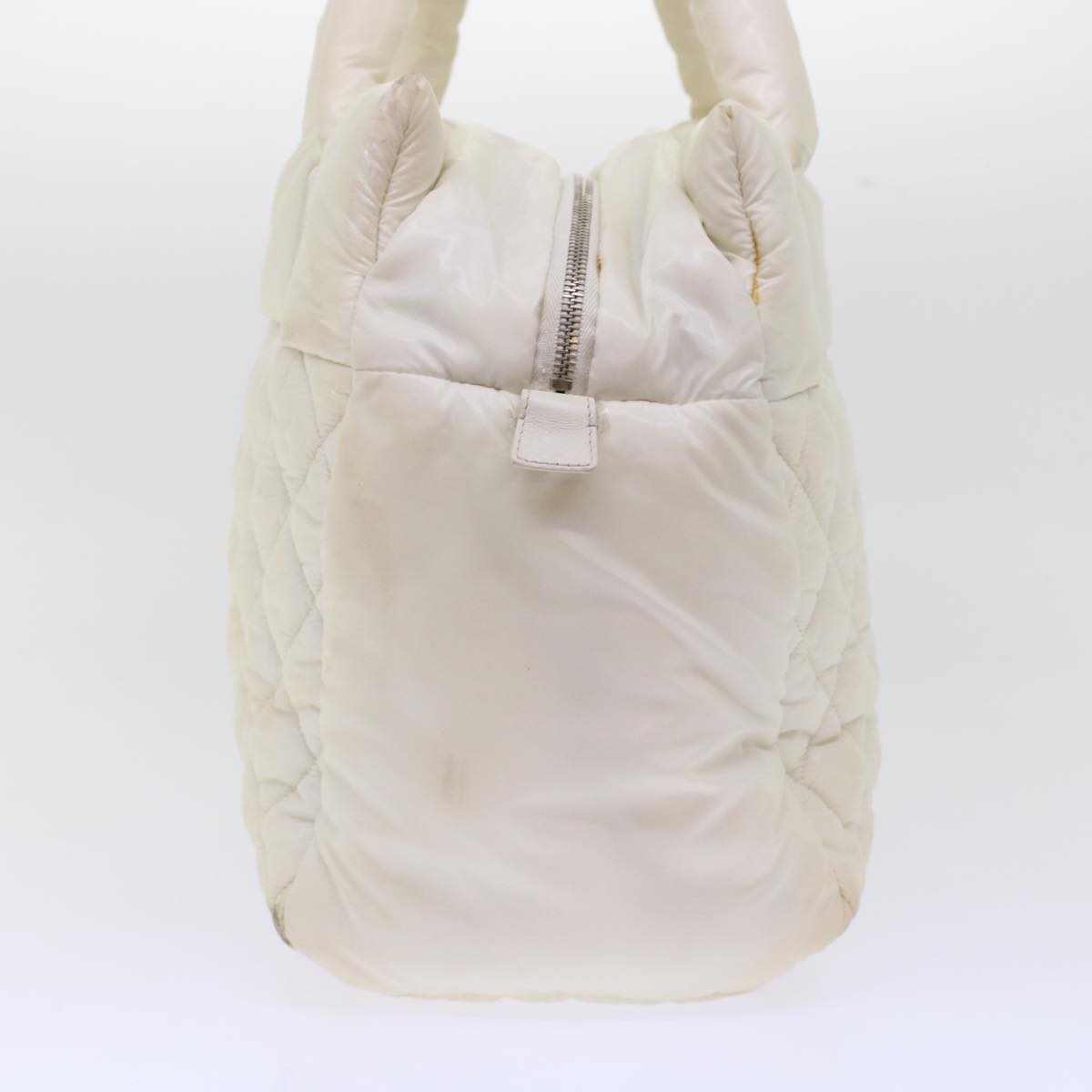 Luxury Chanel Coco Cocoon Hand Bag Patent Leather White CC  bs6942