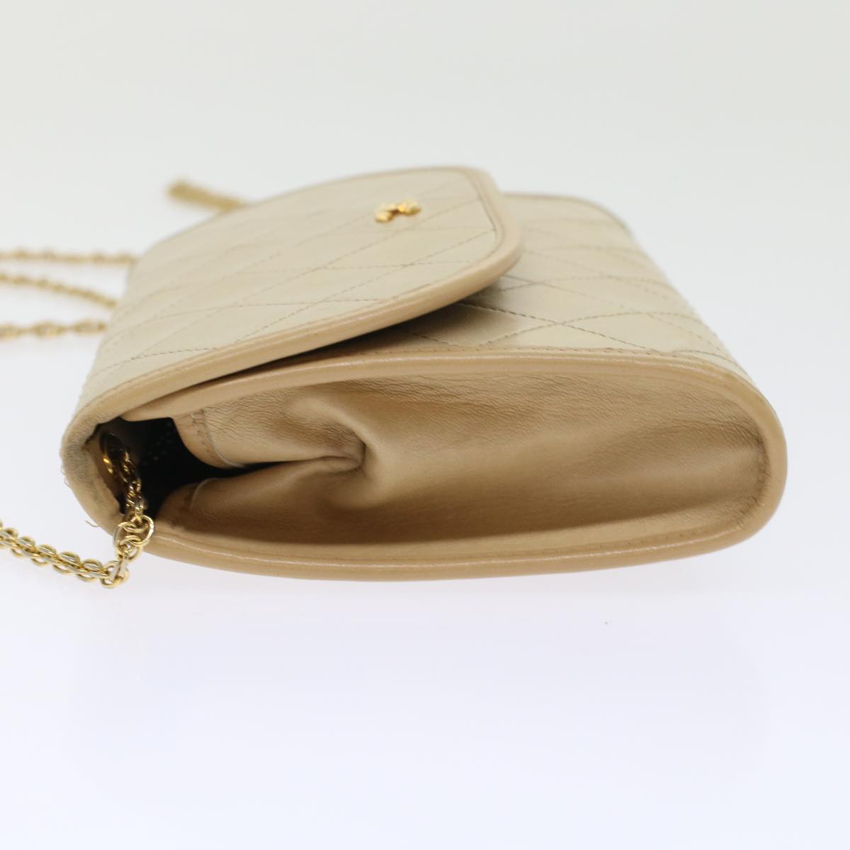 Luxury Chanel Chain Shoulder Bag Lamb Skin Beige CC  bs7081