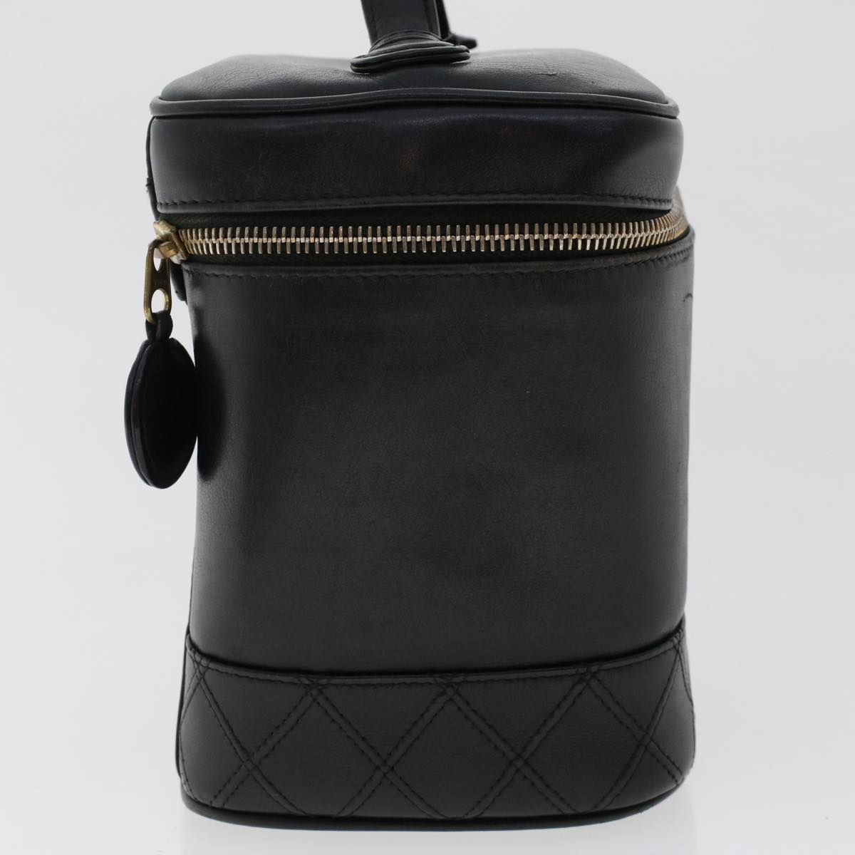 Luxury Chanel Bicolole Vanity Cosmetic Pouch Leather Black CC  bs7241