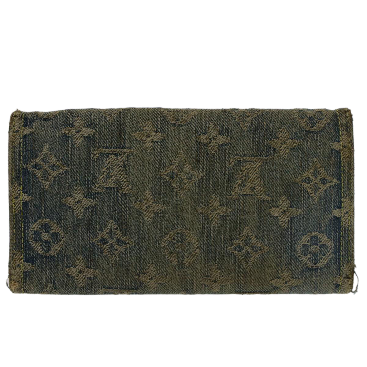 LOUIS VUITTON Monogram Denim Portefeuille Amelia Wallet Blue M95511 bs7449