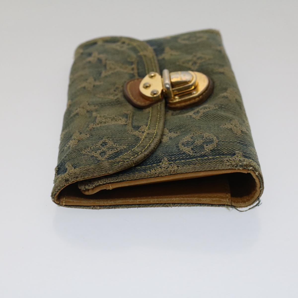 LOUIS VUITTON Monogram Denim Portefeuille Amelia Wallet Blue M95511 bs7449